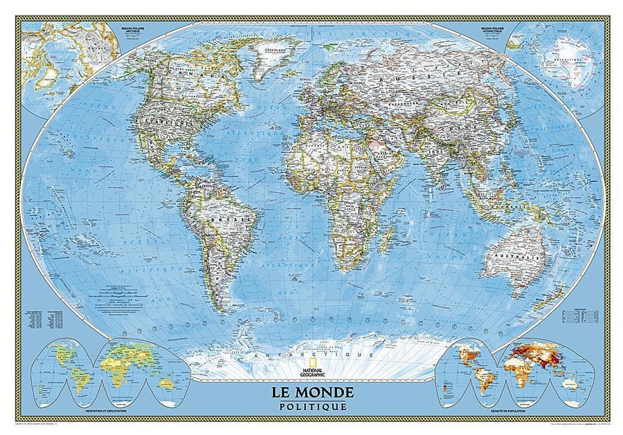 2012 World French Map Wall Map 