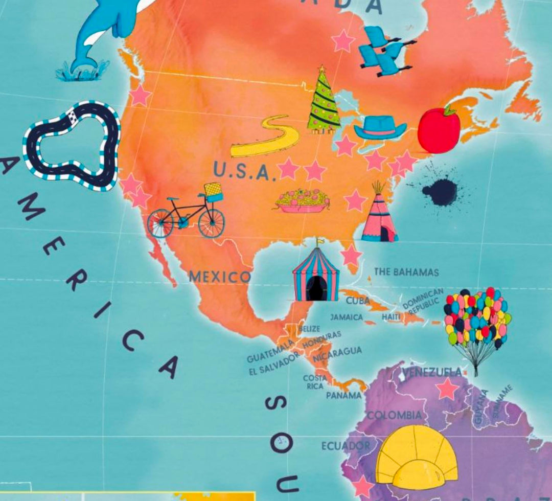 Carte murale à gratter (en anglais) - Films du monde, pour enfants | Maps International carte murale petit tube Maps International 