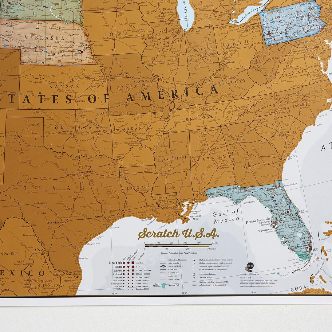 Carte murale à gratter (en anglais) - USA | Maps International carte murale petit tube Maps International 
