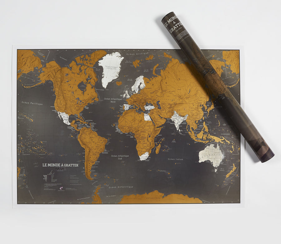 Carte du monde à gratter - Black Edition | Maps International - La Compagnie des Cartes