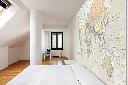 Carte murale du monde géante "à coller" - version classique (en anglais) | Maps International carte murale grand tube Maps International 