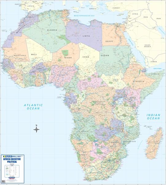 Carte murale (en anglais) - Afrique politique (2 feuilles) - 170 x 150 cm | MapStudio carte murale petit tube MapStudio 