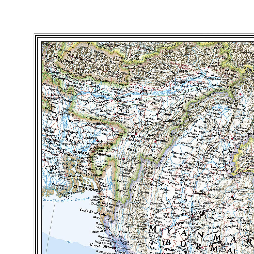 Carte murale (en anglais) - Asie du Sud-Est (politique) - 96 x 81 cm | National Geographic carte murale petit tube National Geographic 