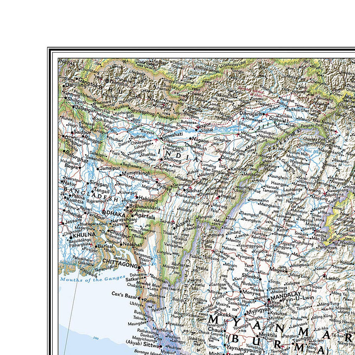Carte murale (en anglais) - Asie du Sud-Est (politique) - 96 x 81 cm | National Geographic carte murale petit tube National Geographic 