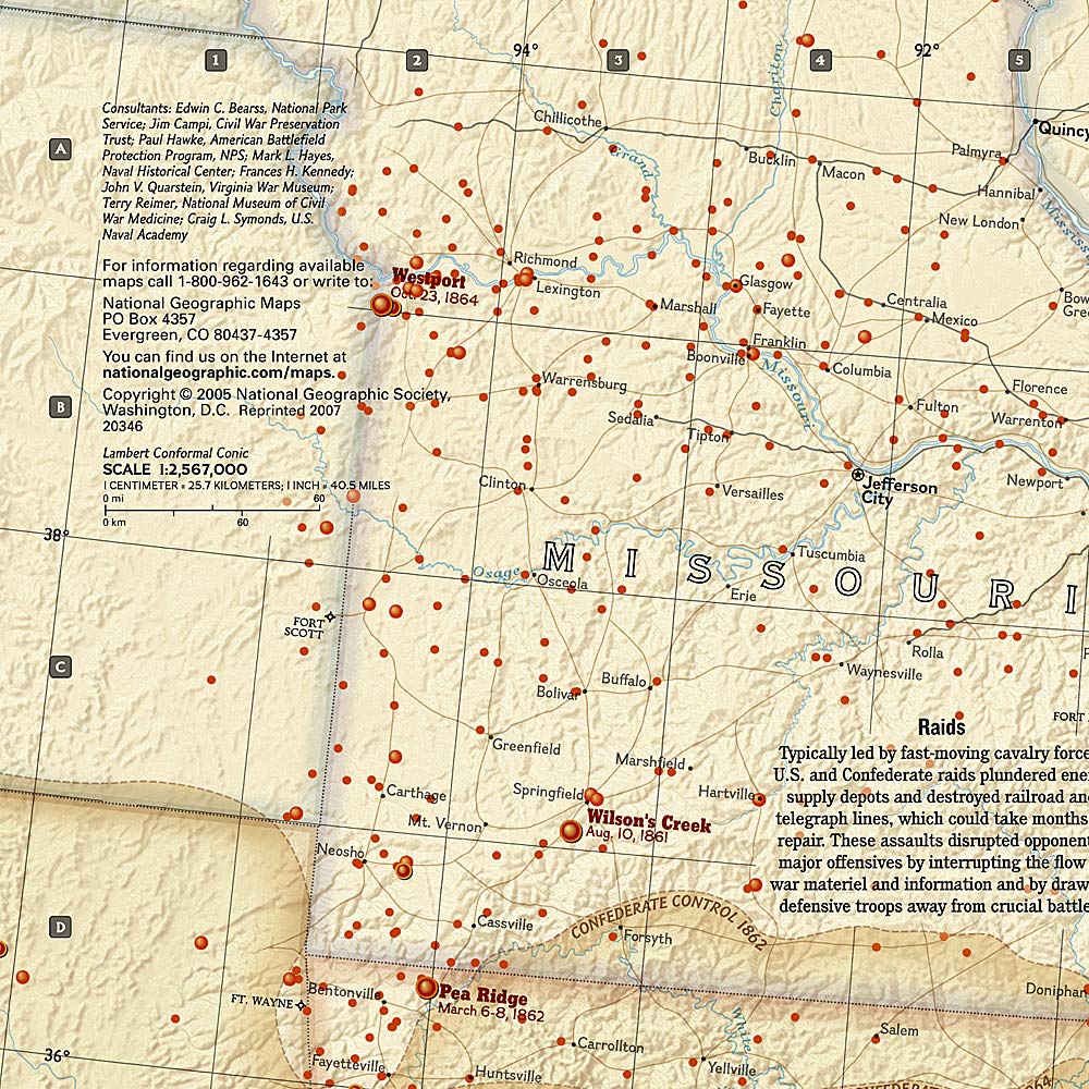 Carte murale (en anglais) - Batailles de la guerre civile américaine | National Geographic carte murale petit tube National Geographic 