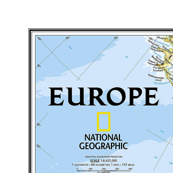 Carte murale (en anglais) - Europe politique - 77 x 60 cm | National Geographic carte murale petit tube National Geographic 