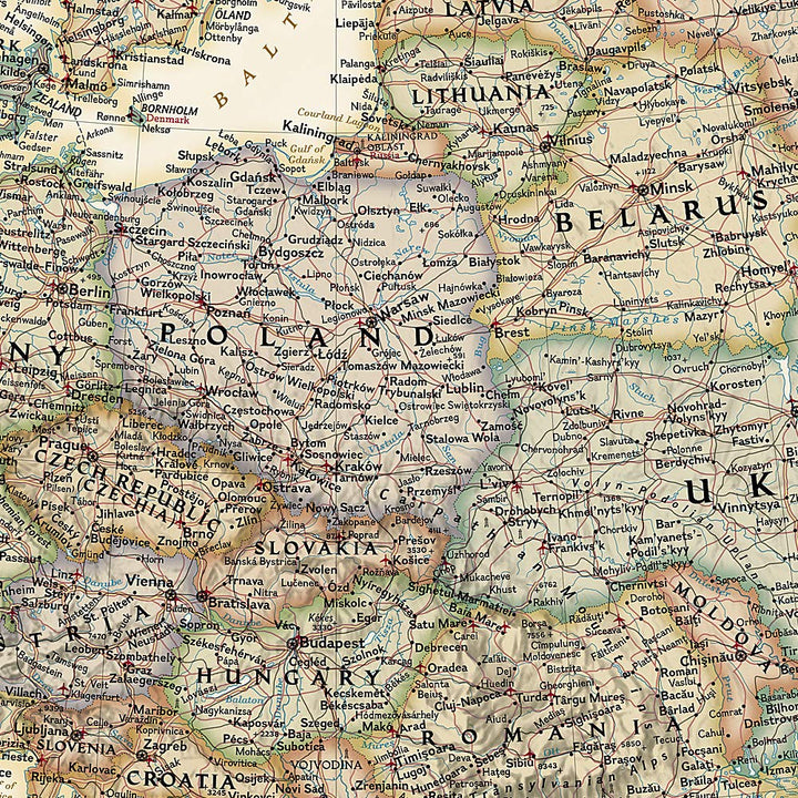 Carte murale (en anglais) - Europe politique, style antique, grand format - 116 x 90 cm | National Geographic carte murale petit tube National Geographic 