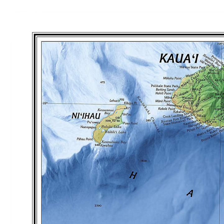 Carte murale (en anglais) - Hawaii - 88 x 58 cm | National Geographic carte murale petit tube National Geographic 