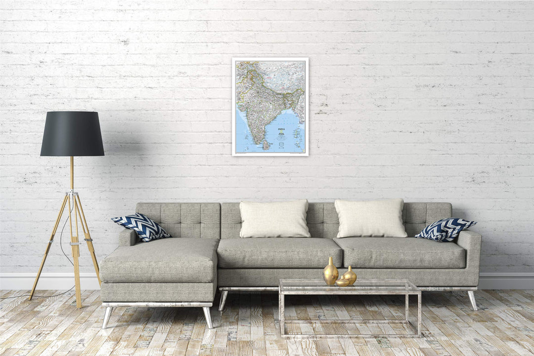 Carte murale (en anglais) - Inde - 60 x 77 cm | National Geographic carte murale petit tube National Geographic 
