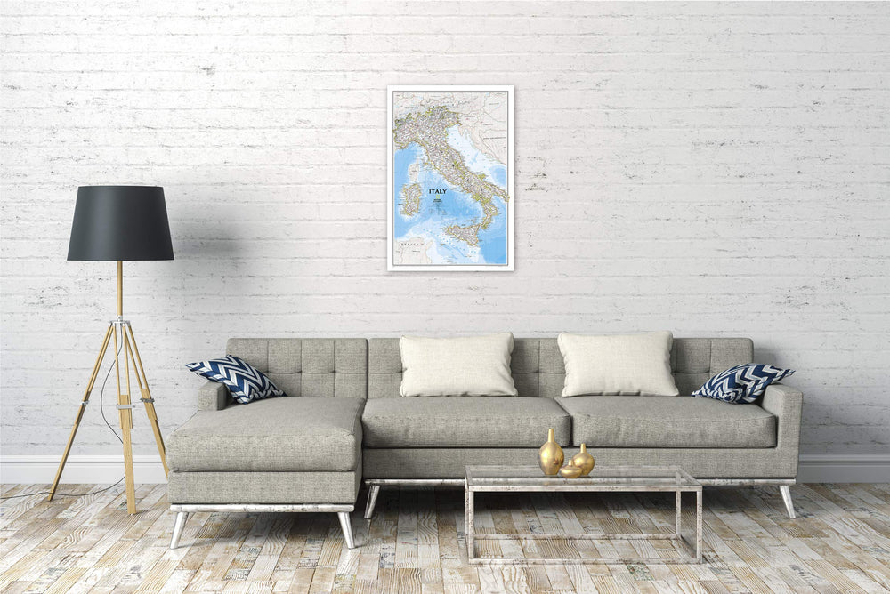 Carte murale (en anglais) - Italie - 59 x 87 cm | National Geographic carte murale petit tube National Geographic 