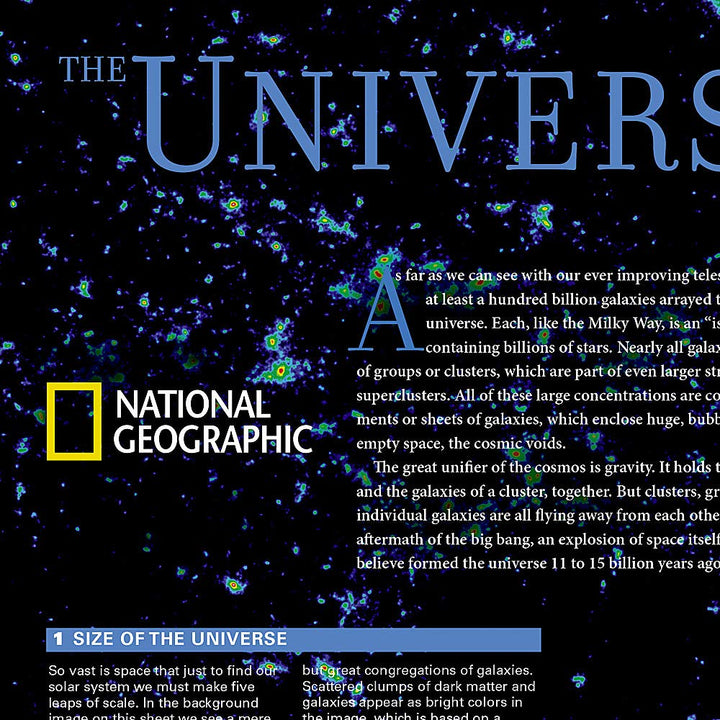 Carte murale (en anglais) - L'Univers - 79 x 51 cm | National Geographic carte murale petit tube National Geographic 