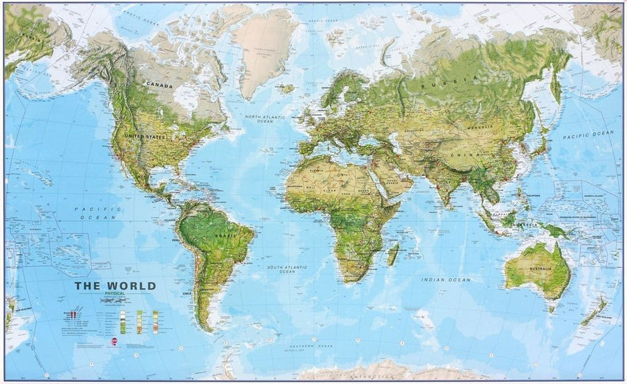 Hansa sous-main GeoPad, carte du monde anglais 