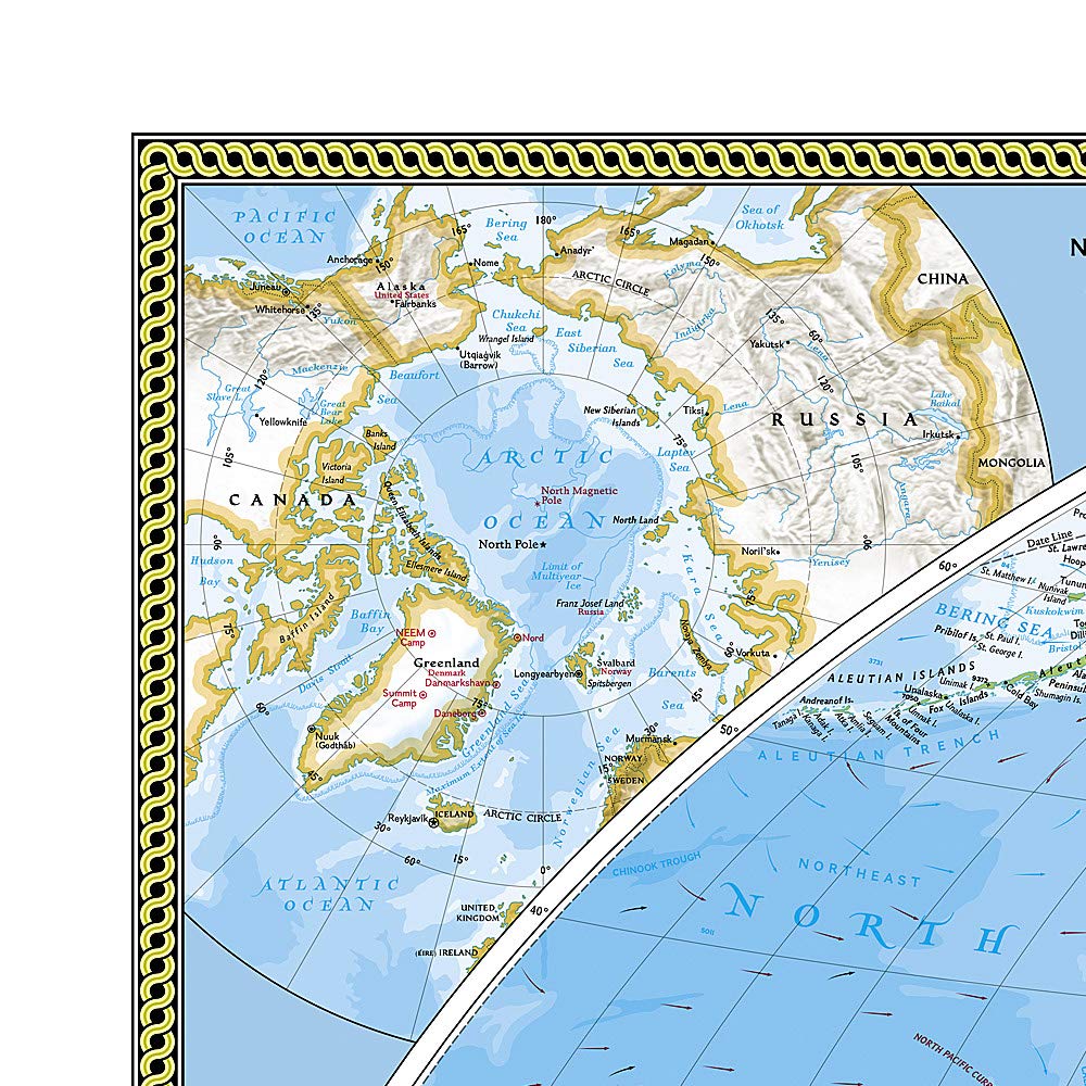 Carte murale (en anglais) - Monde politique - 111 x 77 cm (format standard) | National Geographic carte murale petit tube National Geographic 