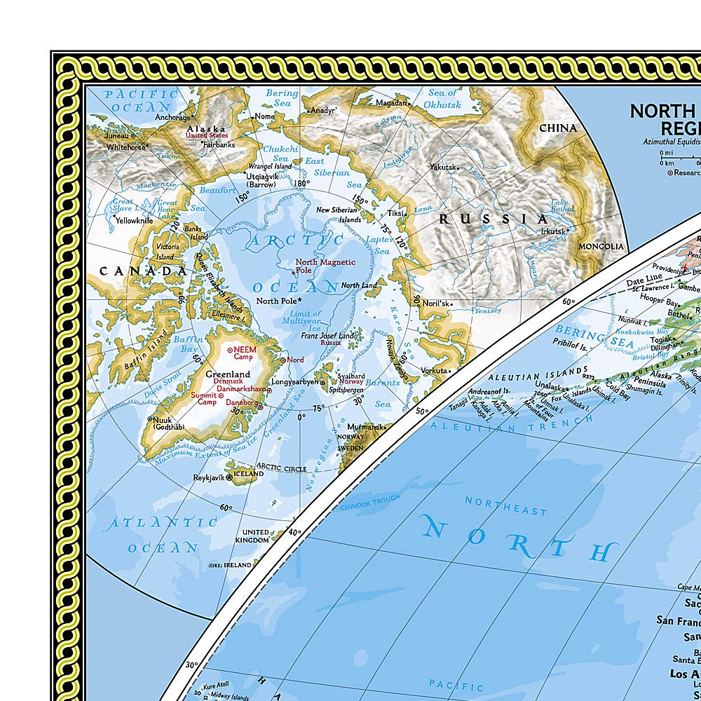 Carte murale (en anglais) - Monde politique - 92 x 61 cm (format poster) | National Geographic carte murale petit tube National Geographic 