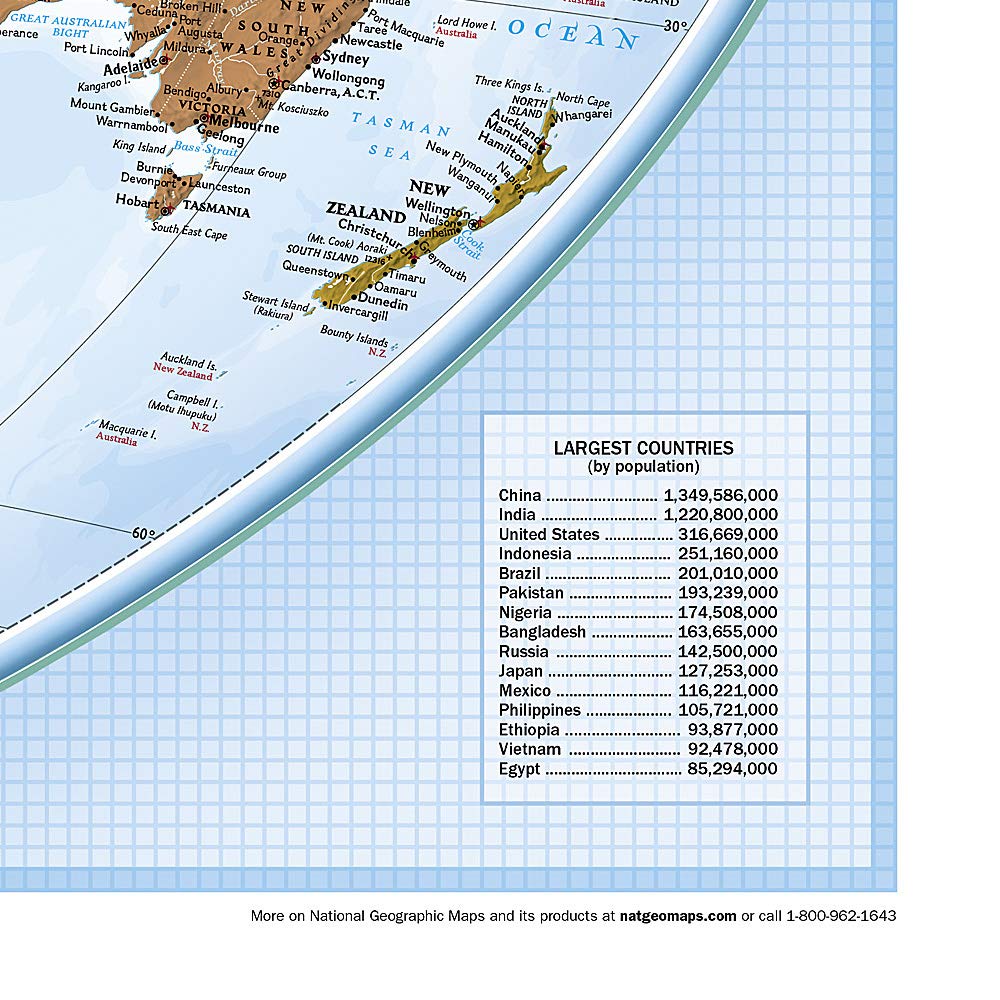 Carte murale (en anglais) - Monde politique, "explorer" - 81 x 51 cm | National Geographic carte murale petit tube National Geographic 