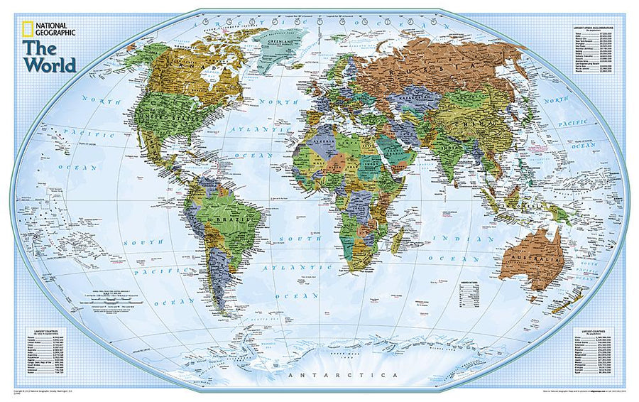 Carte murale (en anglais) - Monde politique, "explorer" | National Geographic carte murale petit tube National Geographic Papier 