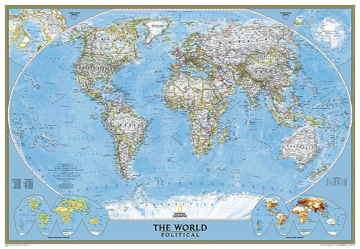 Carte murale (en anglais) - Monde politique, grand format | National Geographic carte murale grand tube National Geographic Papier 