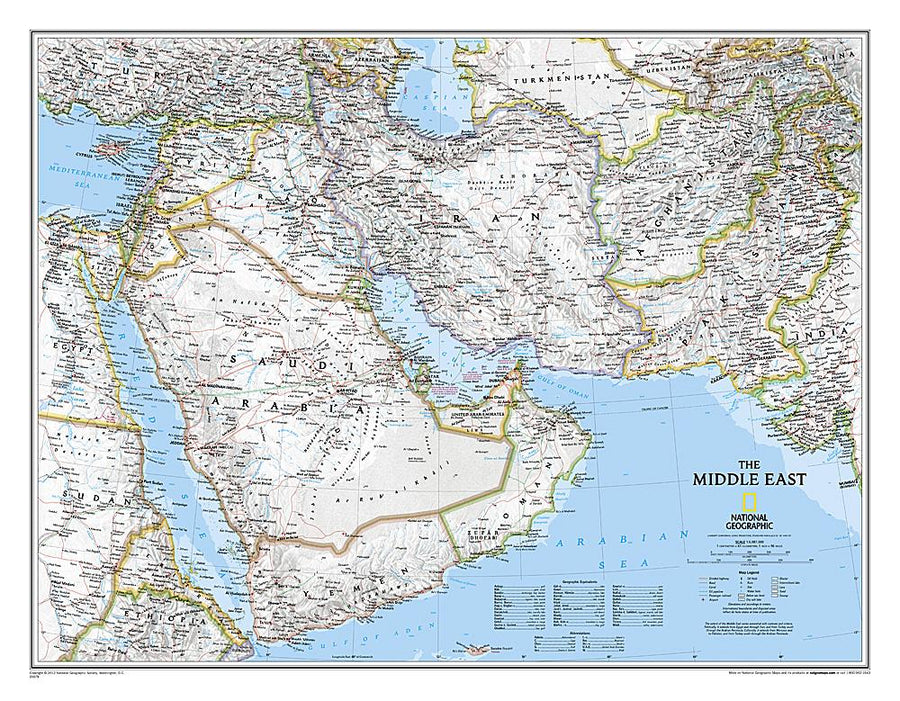 Carte murale (en anglais) - Moyen Orient | National Geographic carte murale petit tube National Geographic Papier 