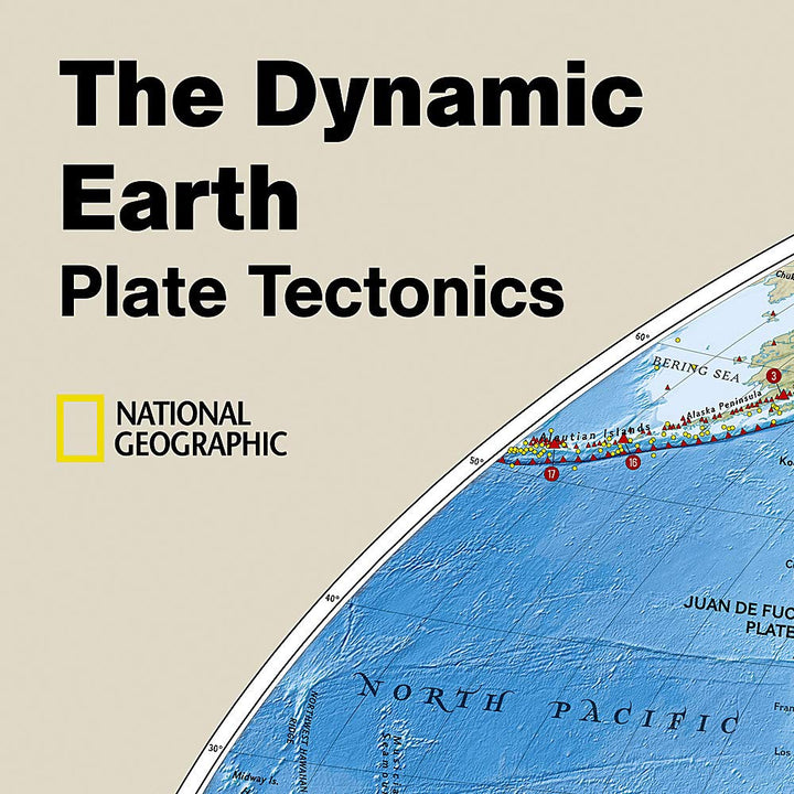 Carte murale (en anglais) - Terre dynamique, Tectonique des plaques - 92 x 61 cm | National Geographic carte murale petit tube National Geographic 