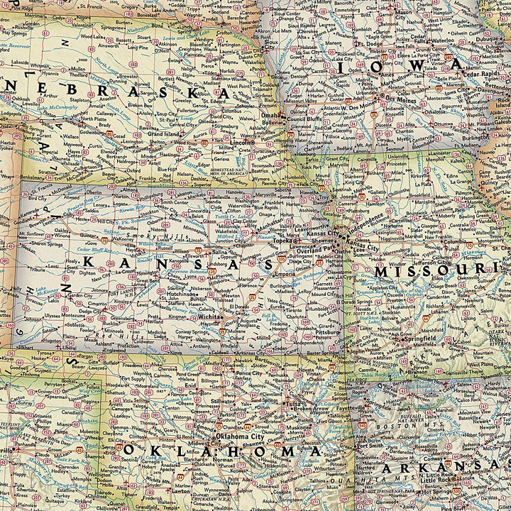 Carte murale (en anglais) - USA politique, style antique - 111 x 77 cm (format standard) | National Geographic carte murale petit tube National Geographic 