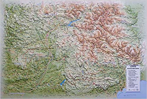 Carte murale en relief - Alpes-de-Haute-Provence - 41 cm x 61 cm | 3D Map carte relief 3D Map 