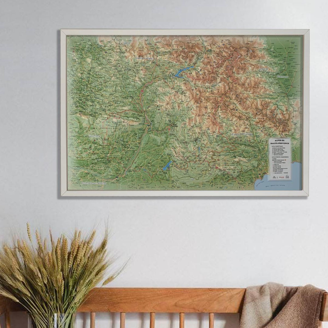Carte murale en relief - Alpes-de-Haute-Provence - 61 cm x 41 cm | 3D Map carte relief 3D Map 