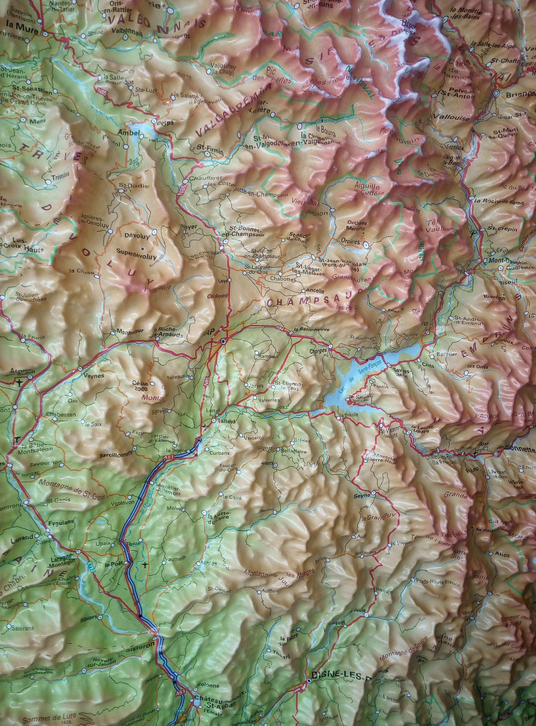 Carte murale en relief - Alpes & Vallée du Rhône | IGN carte relief grande dimension IGN 
