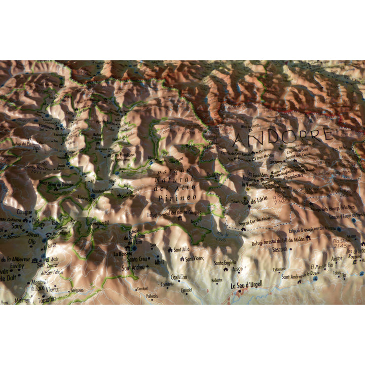 Carte murale en relief - Ariège - 61 cm x 41 cm | 3D Map carte relief 3D Map 