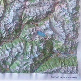 Carte murale en relief - Belledonne & Vanoise | IGN carte relief grande dimension IGN 