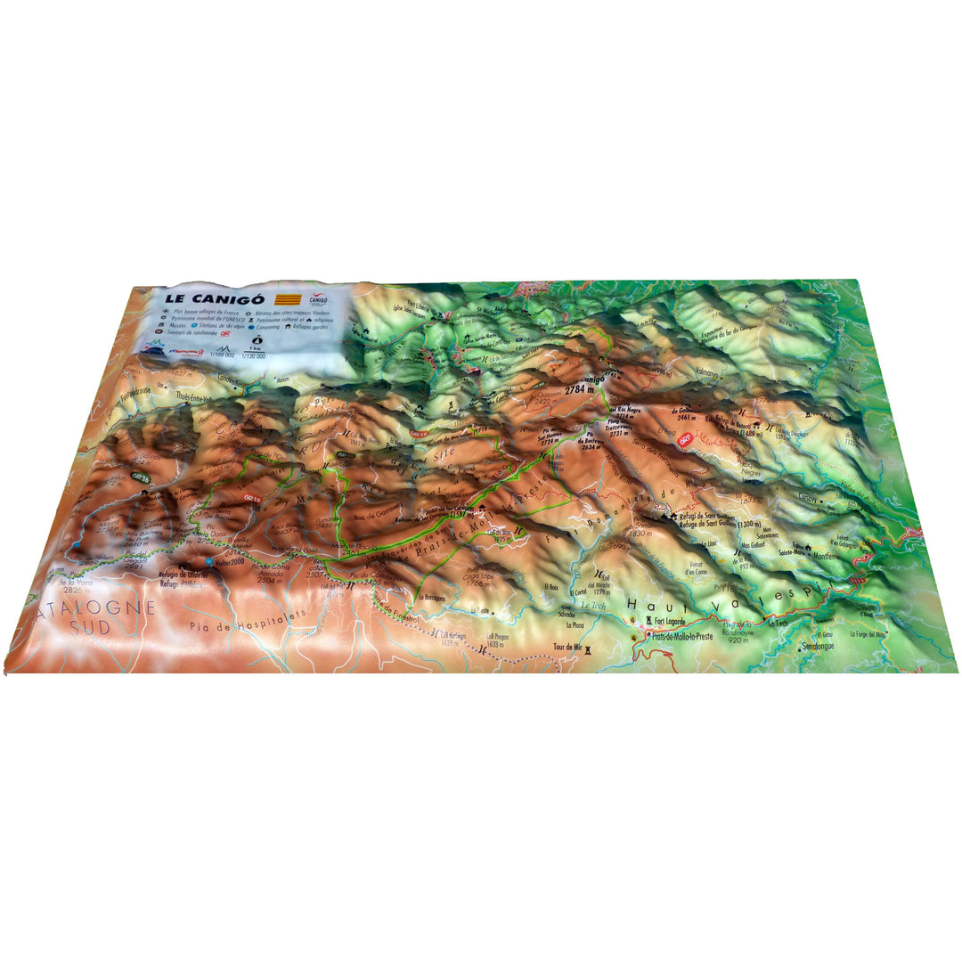 Carte murale en relief - Canigou - 29,5 x 19,5 cm | 3D Map carte relief petit format 3D Map 