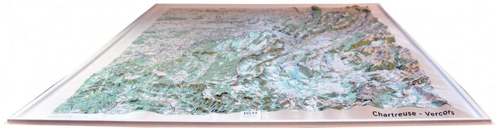Carte murale en relief - Chartreuse & Vercors | IGN carte relief grande dimension IGN 