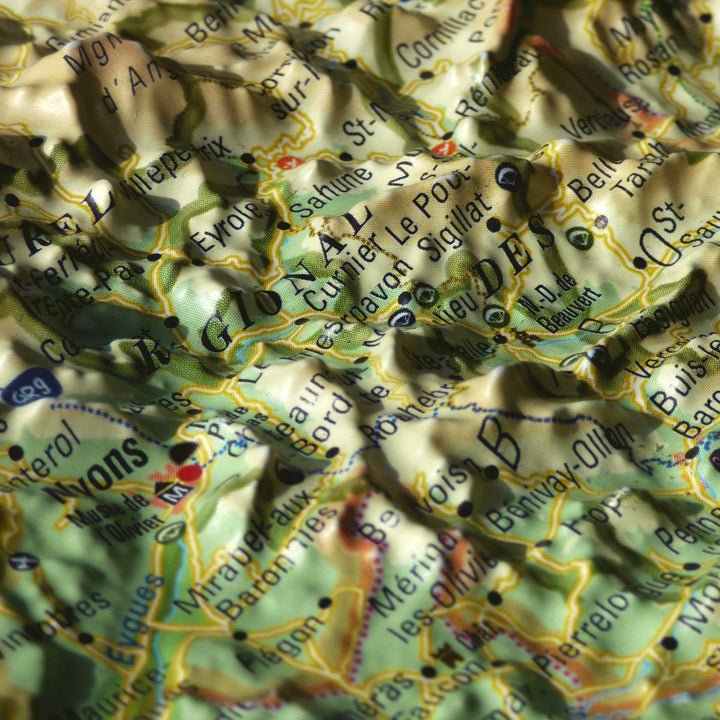 Carte murale en relief - Drôme & Ardèche - 41 cm x 61 cm | 3D Map carte relief 3D Map 