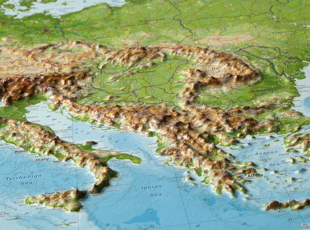 Carte murale en relief - Europe (en anglais) - 77 x 57 cm | Georelief carte relief Georelief 