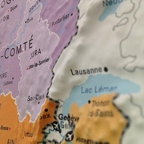 Carte murale en relief - France Administrative - 61 cm x 91 cm | 3D Map carte relief 3D Map 