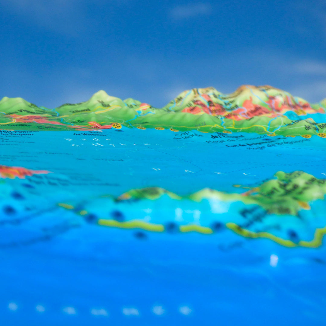 Carte murale en relief - Giens et les îles d'Or - 29,5 x 19,5 cm | 3D Map carte relief petit format 3D Map 
