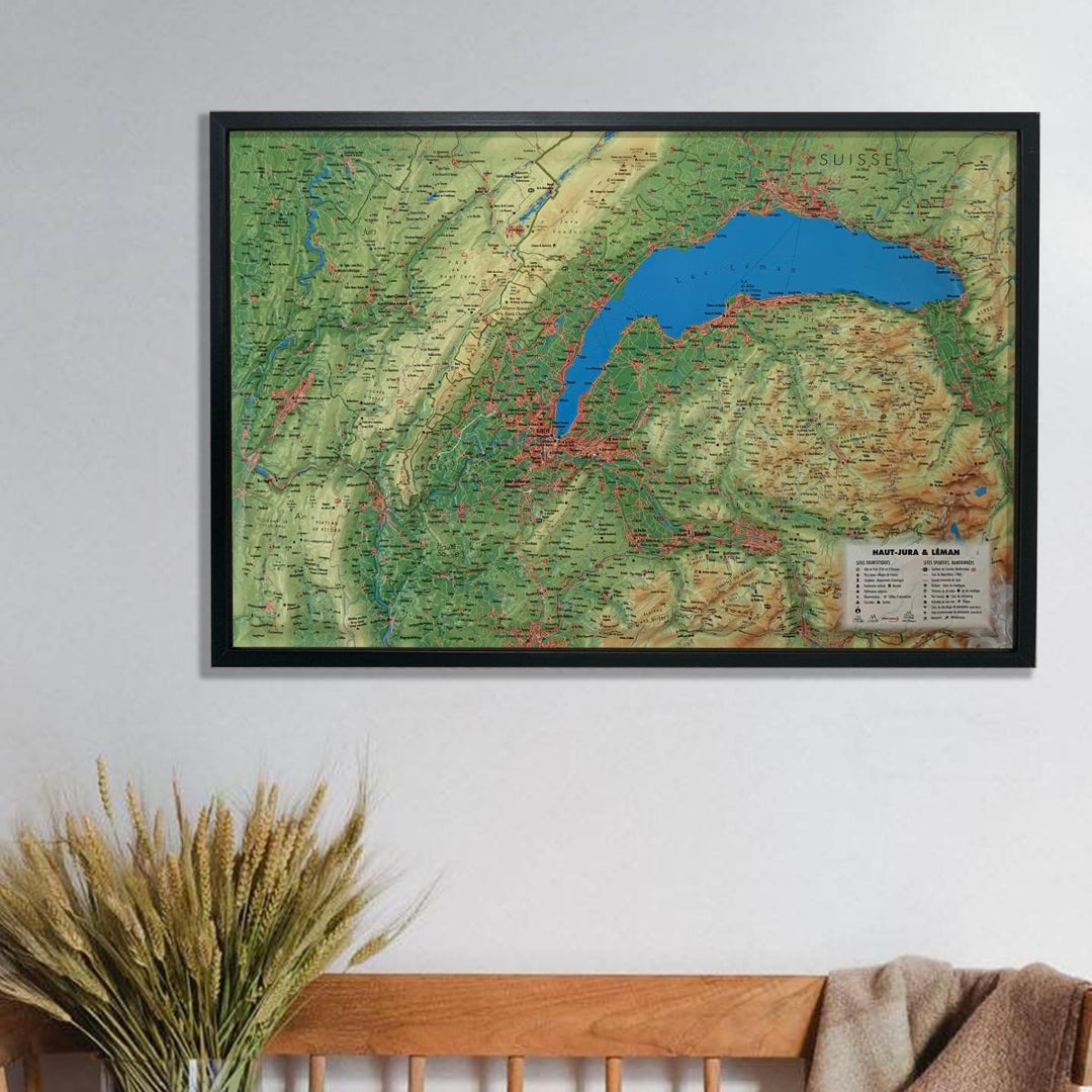 Carte murale en relief - Haut-Jura & Léman - 41 cm x 61 cm | 3D Map carte relief 3D Map 