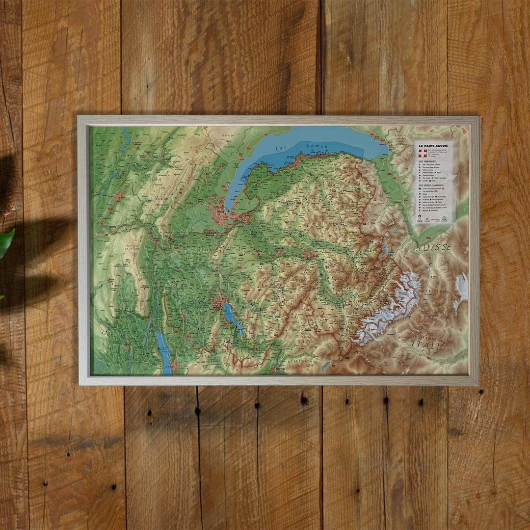Carte murale en relief - Haute-Savoie - 61 cm x 41 cm | 3D Map carte relief 3D Map 