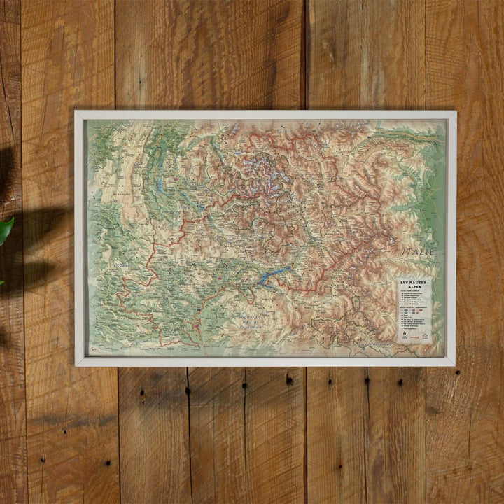 Carte murale en relief - Hautes-Alpes - 61 cm x 41 cm | 3D Map carte relief 3D Map 