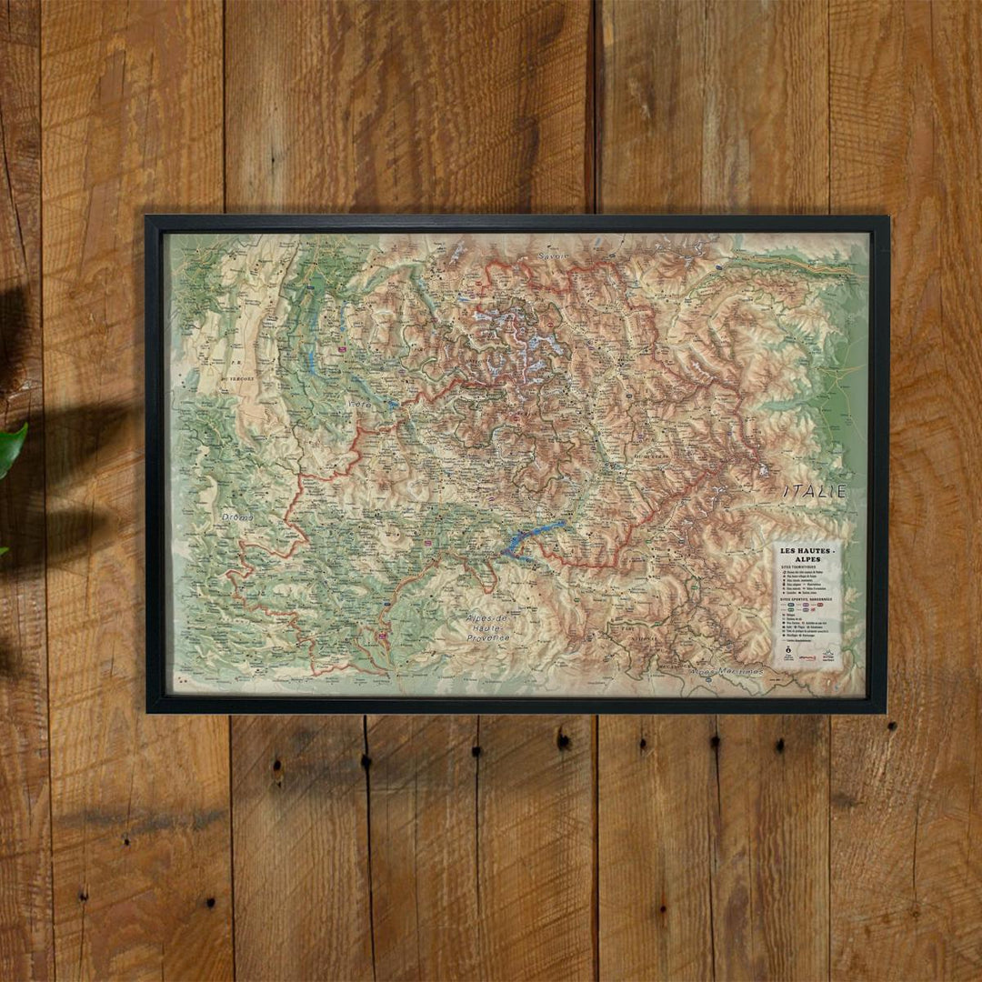 Carte murale en relief - Hautes-Alpes - 61 cm x 41 cm | 3D Map carte relief 3D Map 