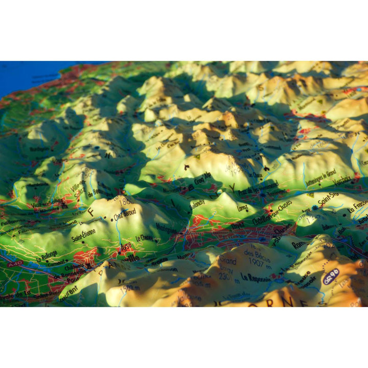 Carte murale en relief - Jura & Léman- 41 cm x 61 cm | 3D Map carte relief 3D Map 