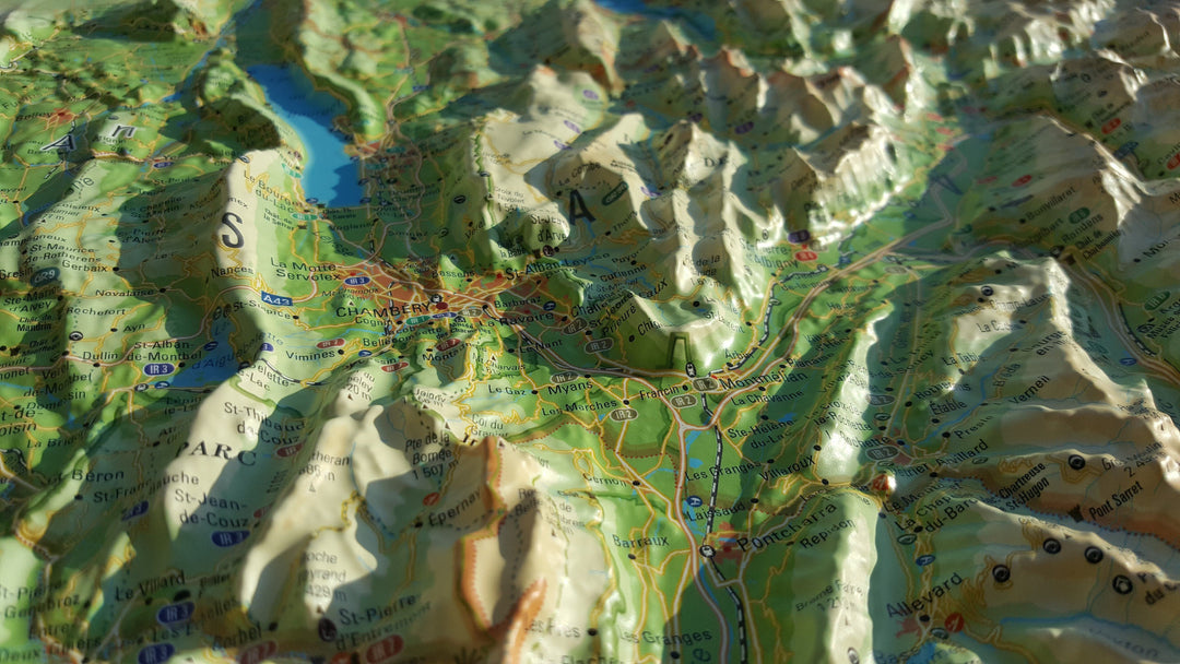 Carte murale en relief - La Savoie - 41 cm x 61 cm | 3D Map carte relief 3D Map 