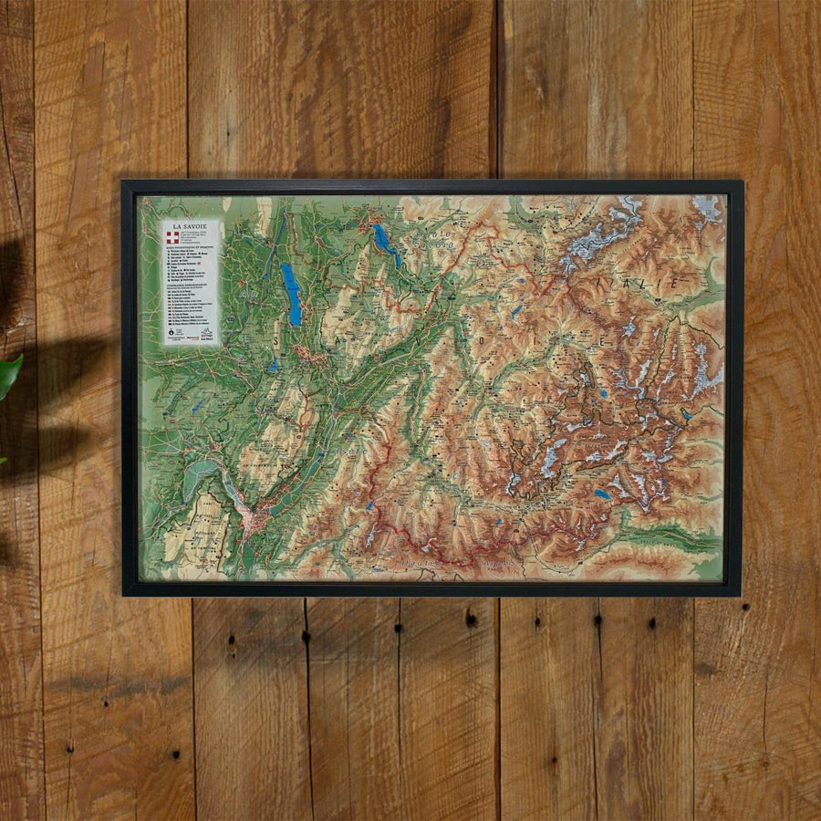 Carte murale en relief - La Savoie - 61 cm x 41 cm | 3D Map carte relief 3D Map 