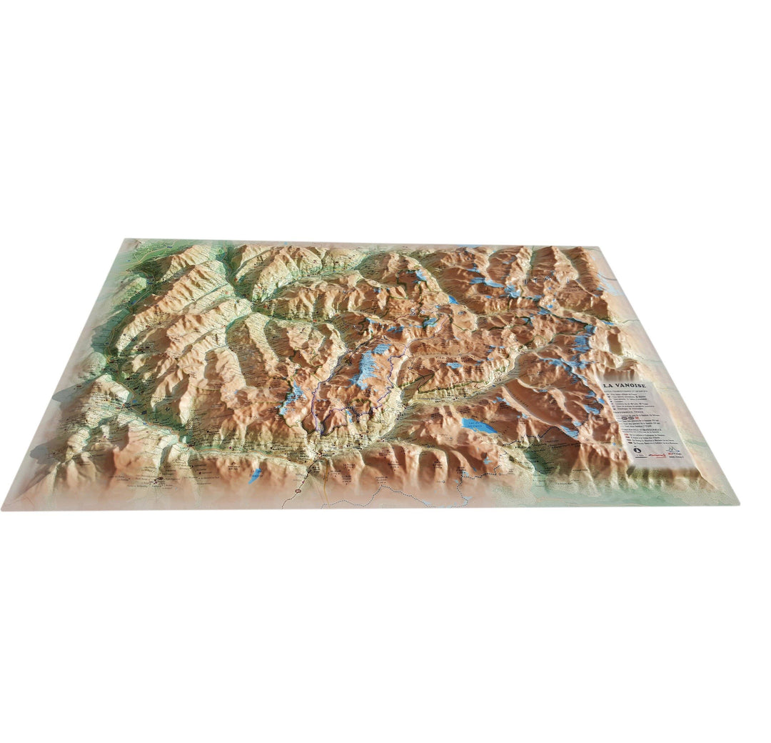Carte murale en relief - La Vanoise - 41 cm x 61 cm | 3D Map carte relief 3D Map 