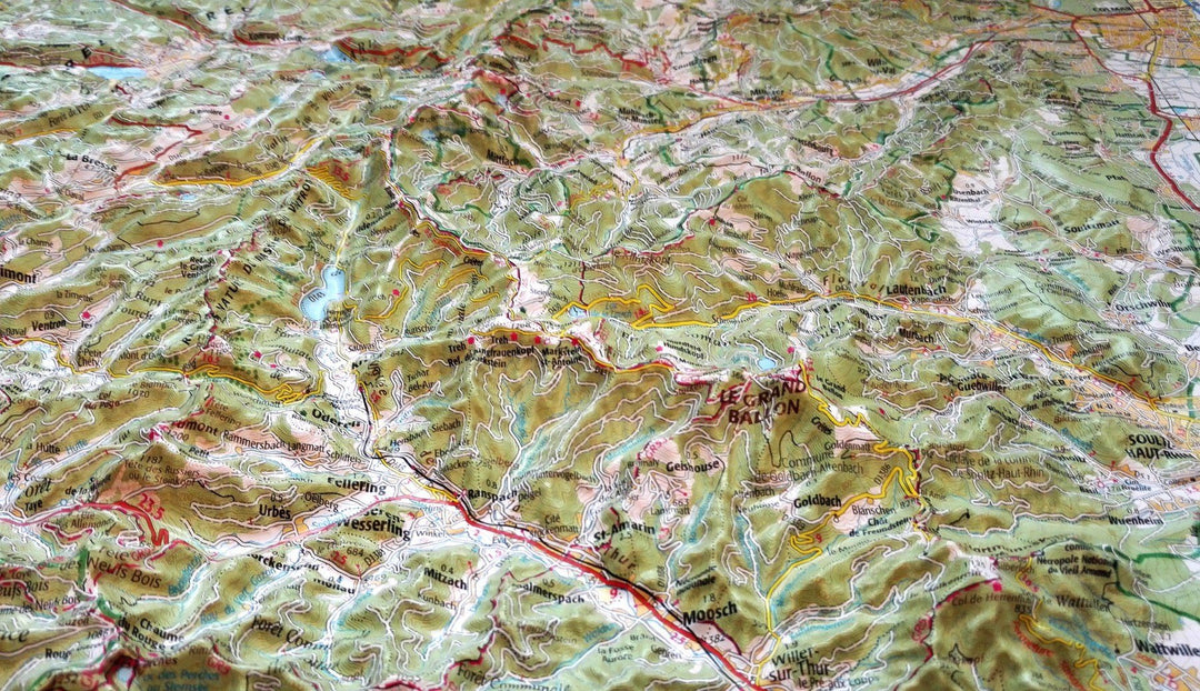 Carte murale en relief - Massif des Vosges | IGN carte relief grande dimension IGN 