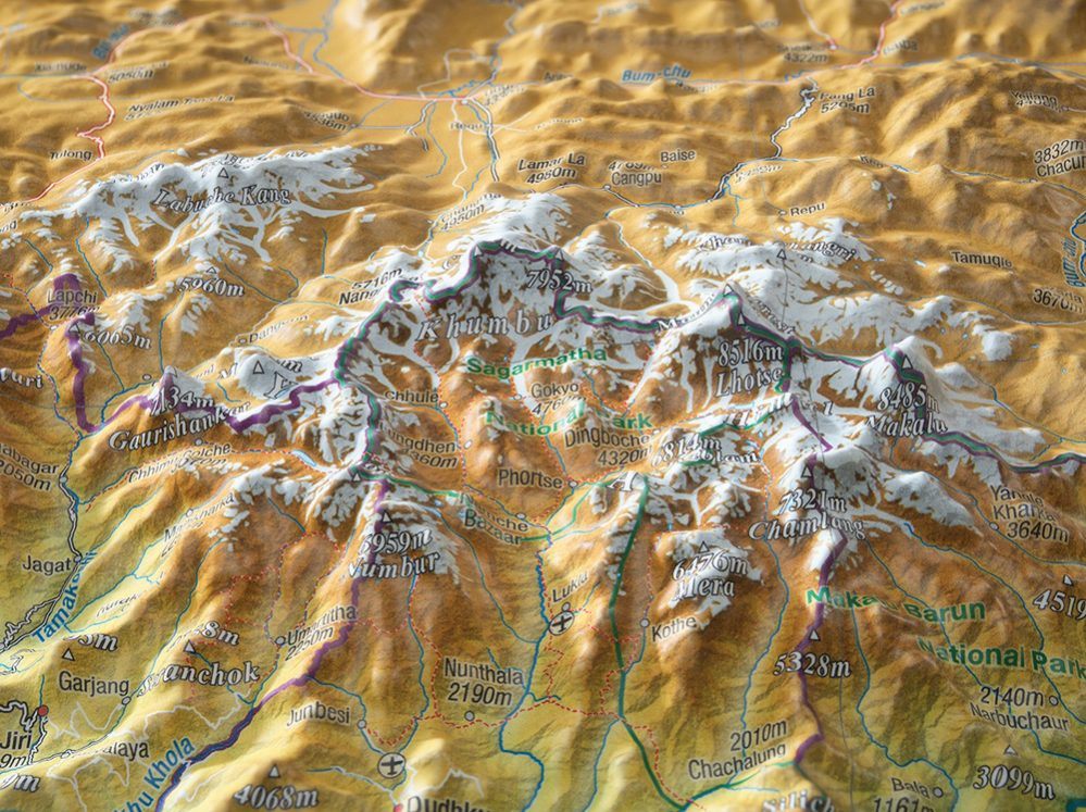 Carte murale en relief - Népal (en anglais) - 77 x 57 cm | Georelief carte relief Georelief 
