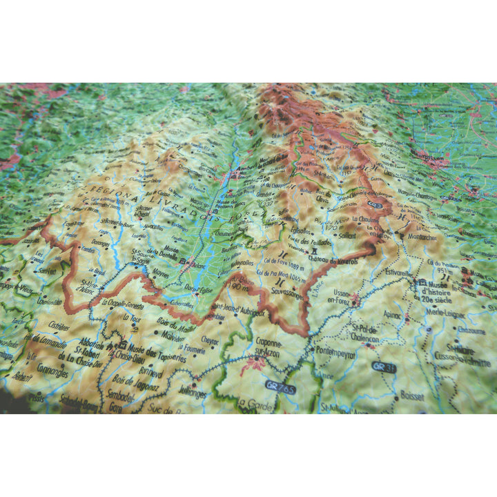 Carte murale en relief - Puy de Dôme - 61 cm x 41 cm | 3D Map carte relief 3D Map 