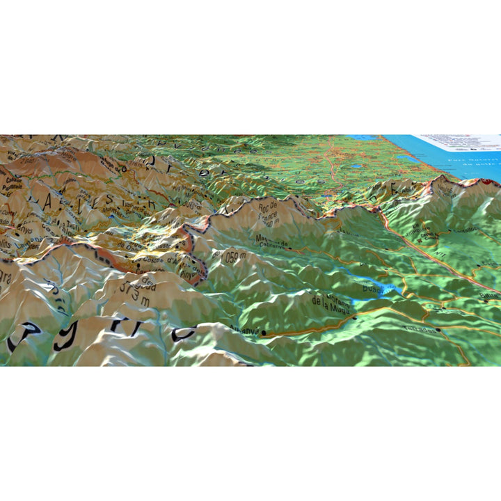 Carte murale en relief - Pyrénées-Orientales - 41 cm x 61 cm | 3D Map carte relief 3D Map 