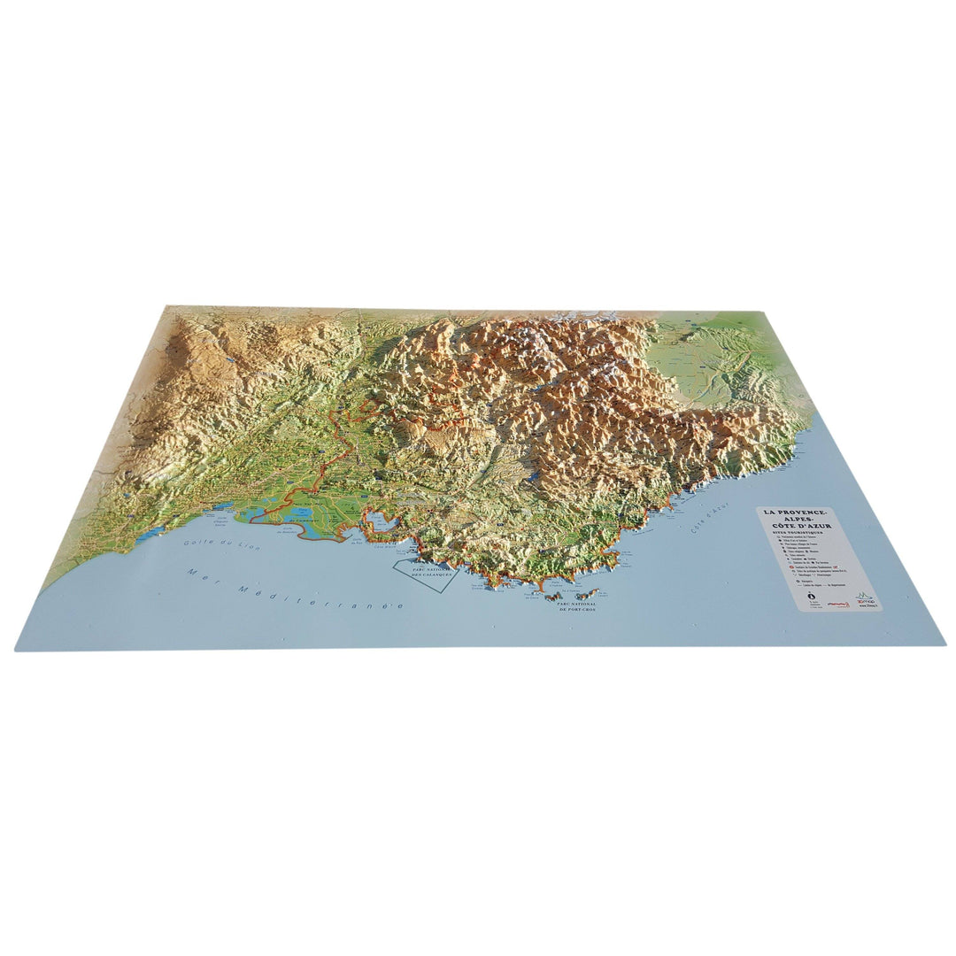 Carte murale en relief - Région PACA - 41 cm x 61 cm | 3D Map carte relief 3D Map 