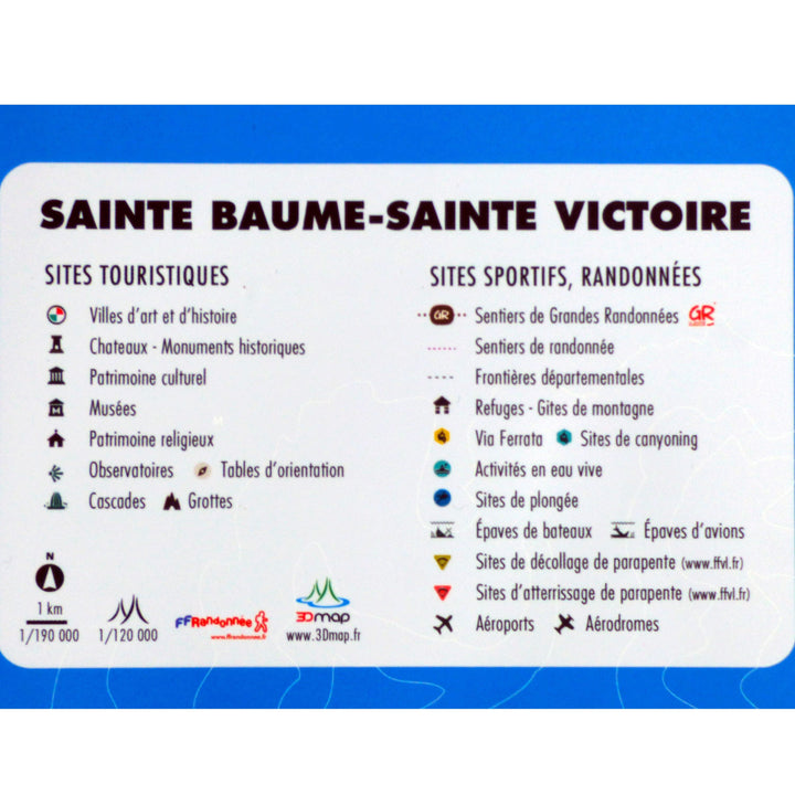 Carte murale en relief - Sainte Victoire & Sainte-Baume - 41 cm x 61 cm | 3D Map carte relief 3D Map 
