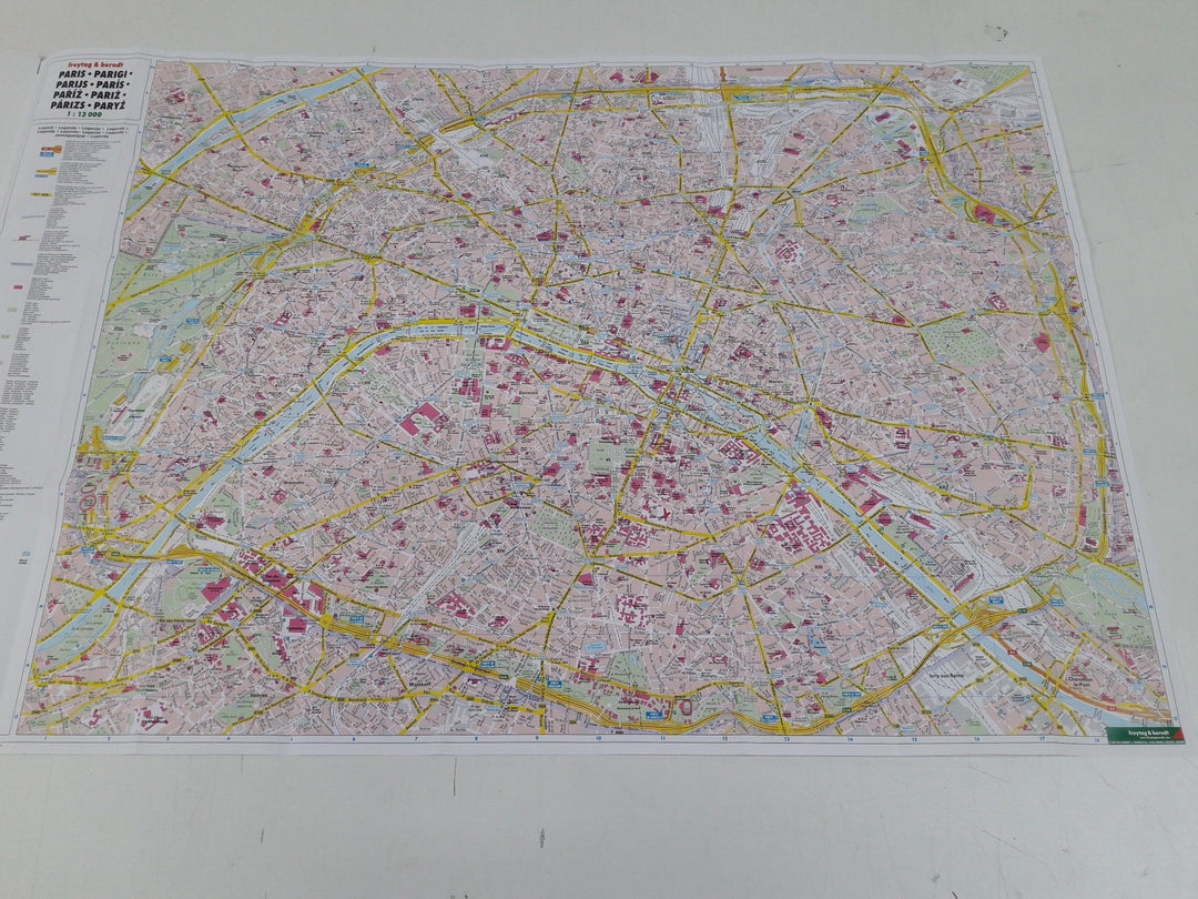 Carte murale - Plan de Paris - 110 x 73 cm | Freytag & Berndt carte murale grand tube Freytag & Berndt 